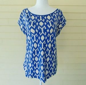 Gap Blue Ikat Top Size S